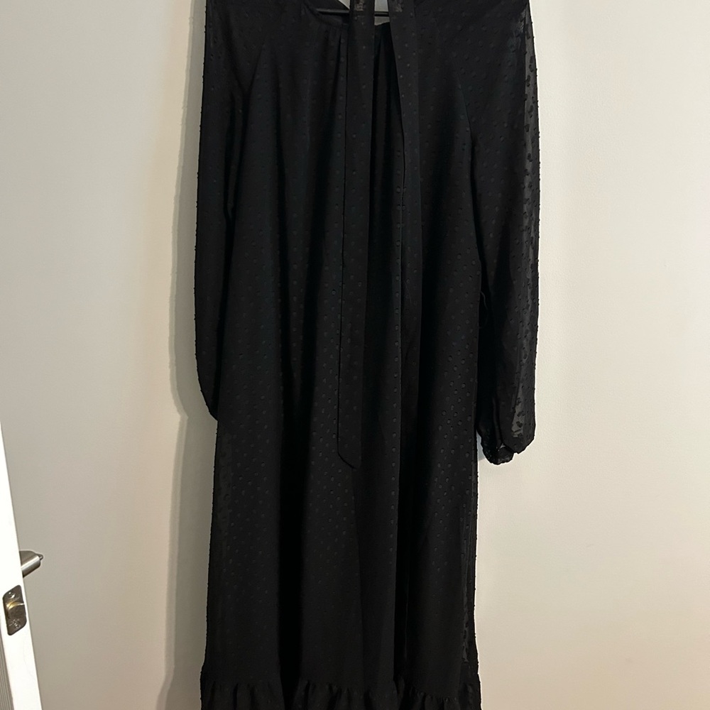Shein black swiss dot dress